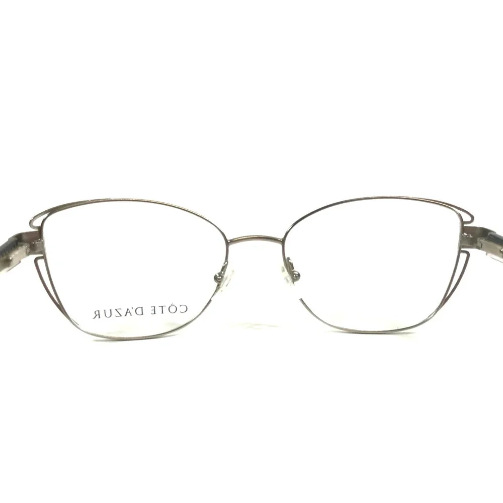 Cote D'Azur Eyeglasses Frames CDA-311 C3 Black Silver Cat Eye Full Rim 53-17-135